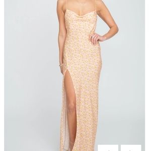 RESA River Slip Dress in Laguna. Size small. Yellow with pink and orange